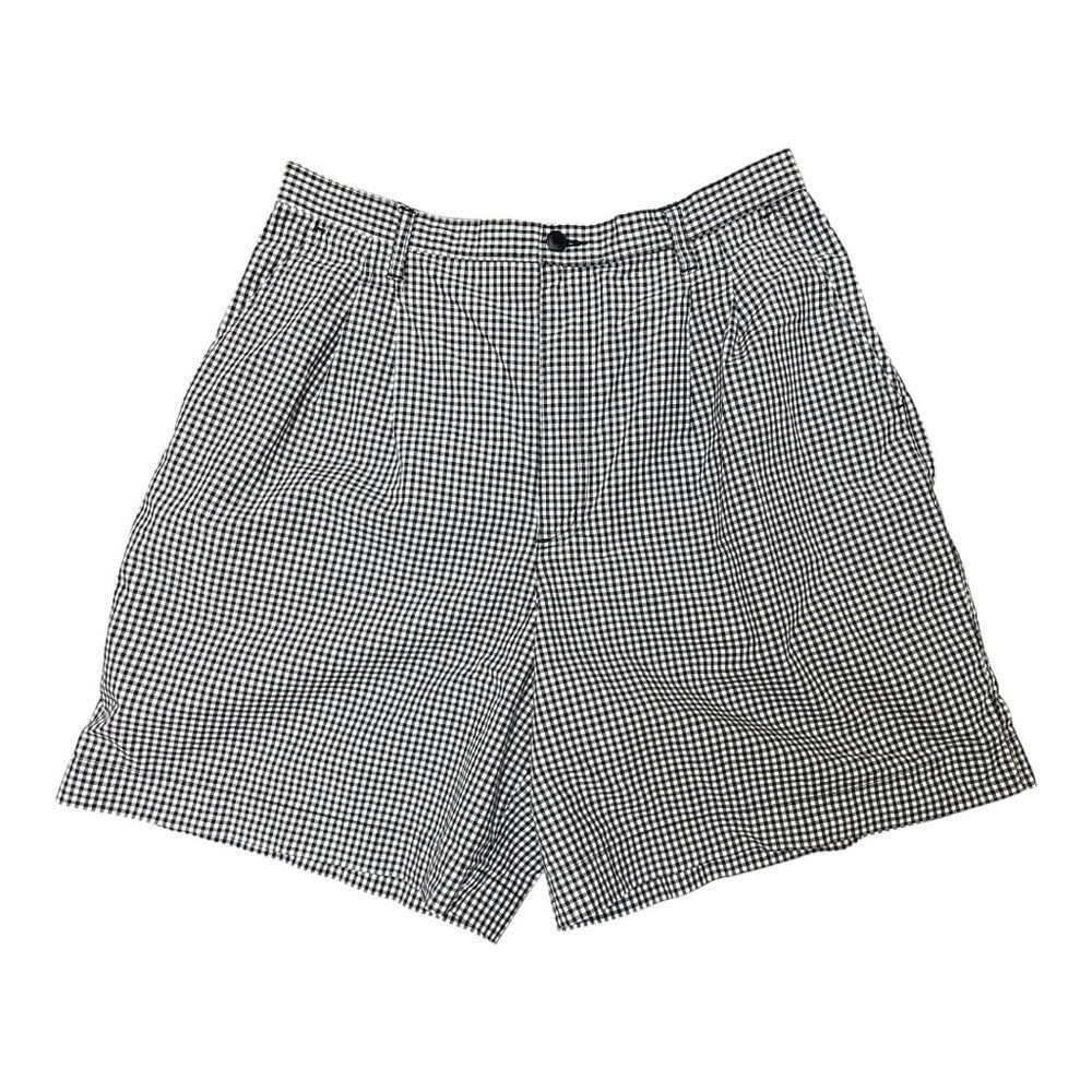 Vintage Charter Club High Waist Black and White Checkered Gingham Shorts Sz 14